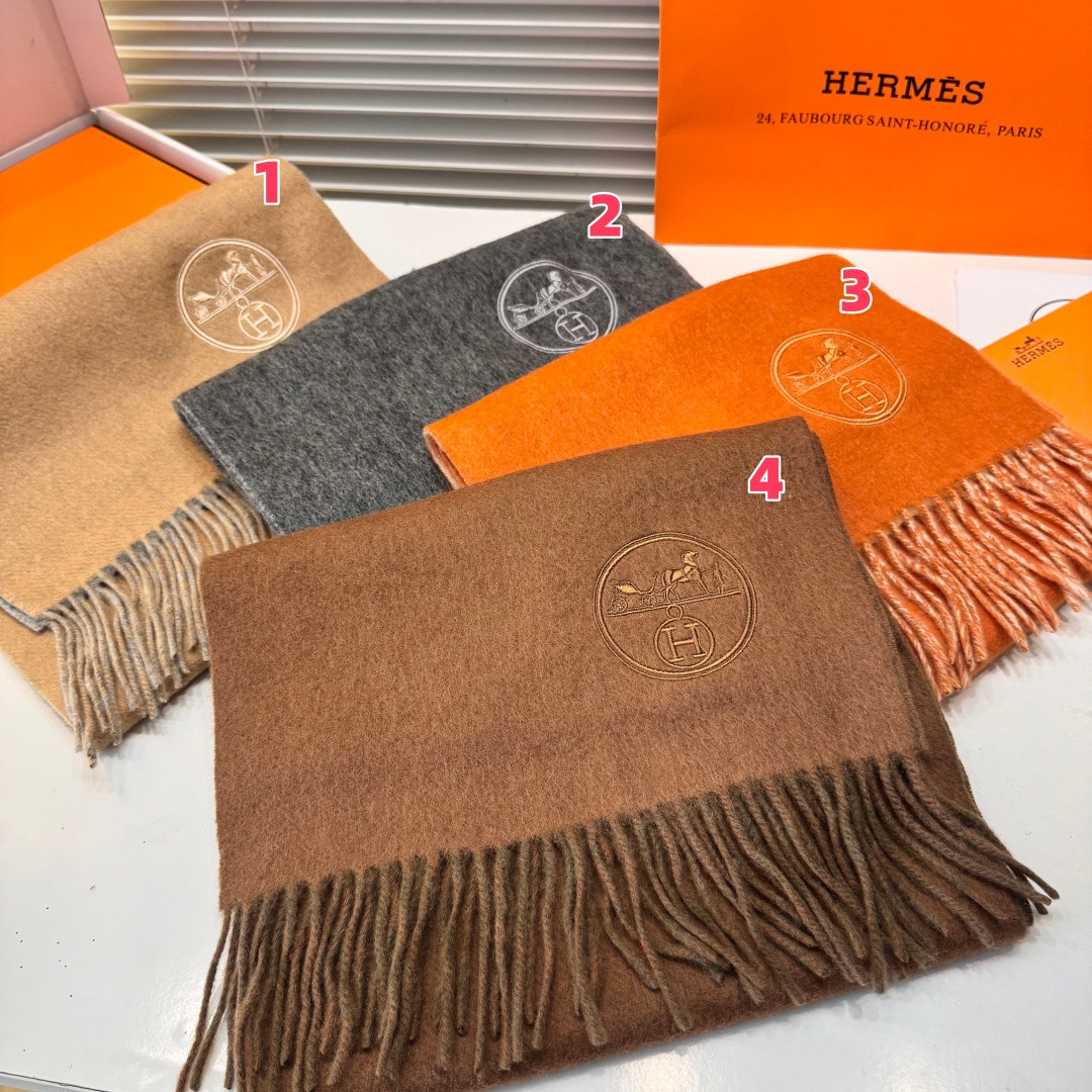 H**mes double-sided scarf 30x200cm